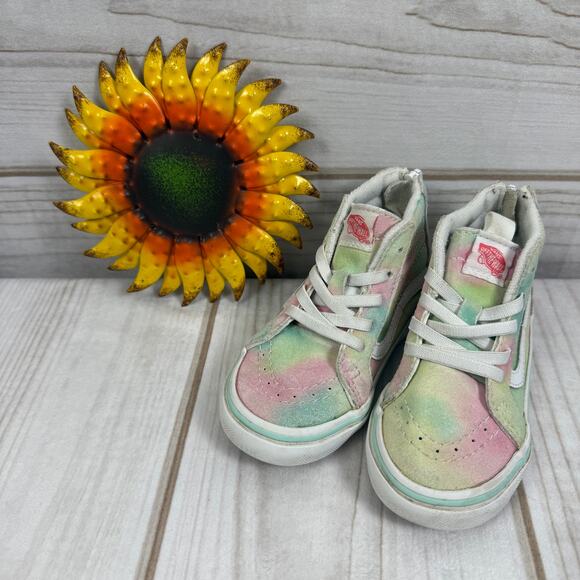 Vans Sk8 Hi Zip Tie Dye Pastel High Top Sneakers Shoes 8C - Picture 1 of 7